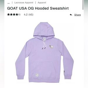 Like new GOAT sweatshirt lavender purple adult Medium